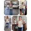 imageTanming Womens Sleeveless Peplum Top Swing Tank Loose Fit Back Button Casual Blouse Ruffled ShirtsWhite