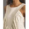 imageTanming Womens Sleeveless Peplum Top Swing Tank Loose Fit Back Button Casual Blouse Ruffled ShirtsWhite