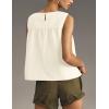 imageTanming Womens Sleeveless Peplum Top Swing Tank Loose Fit Back Button Casual Blouse Ruffled ShirtsWhite