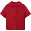 imageTanming Womens Cardigan Sweaters Soft Chunky Knit Top Short Sleeve Button Loose Outerwear SweaterRed