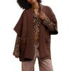imageTanming Womens Open Front Cardigan Sweaters Casual Short Sleeve Knit Sweater Cape Wrap Outerwear CoatsBrown
