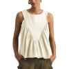 imageTanming Womens Sleeveless Peplum Top Swing Tank Loose Fit Back Button Casual Blouse Ruffled ShirtsWhite