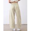 imageTanming Womens Linen Pants Casual Capri Baggy Wide Leg Trousers Palazzo Pants Beach Vacation OutfitsApricot