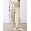 imageTanming Womens Linen Pants Casual Capri Baggy Wide Leg Trousers Palazzo Pants Beach Vacation OutfitsApricot