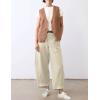 imageTanming Womens Linen Pants Casual Capri Baggy Wide Leg Trousers Palazzo Pants Beach Vacation OutfitsApricot