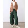 imageTanming Womens Linen Pants Casual Capri Baggy Wide Leg Trousers Palazzo Pants Beach Vacation OutfitsArmy Green