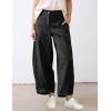 imageTanming Womens Linen Pants Casual Capri Baggy Wide Leg Trousers Palazzo Pants Beach Vacation OutfitsBlack