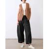 imageTanming Womens Linen Pants Casual Capri Baggy Wide Leg Trousers Palazzo Pants Beach Vacation OutfitsBlack