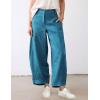 imageTanming Womens Linen Pants Casual Capri Baggy Wide Leg Trousers Palazzo Pants Beach Vacation OutfitsBlue