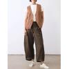 imageTanming Womens Linen Pants Casual Capri Baggy Wide Leg Trousers Palazzo Pants Beach Vacation OutfitsCoffee