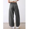 imageTanming Womens Linen Pants Casual Capri Baggy Wide Leg Trousers Palazzo Pants Beach Vacation OutfitsDark Grey