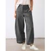 imageTanming Womens Linen Pants Casual Capri Baggy Wide Leg Trousers Palazzo Pants Beach Vacation OutfitsDark Grey