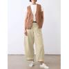 imageTanming Womens Linen Pants Casual Capri Baggy Wide Leg Trousers Palazzo Pants Beach Vacation OutfitsLight Khaki