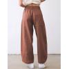 imageTanming Womens Linen Pants Casual Capri Baggy Wide Leg Trousers Palazzo Pants Beach Vacation OutfitsRust