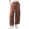 imageTanming Womens Linen Pants Casual Capri Baggy Wide Leg Trousers Palazzo Pants Beach Vacation OutfitsRust