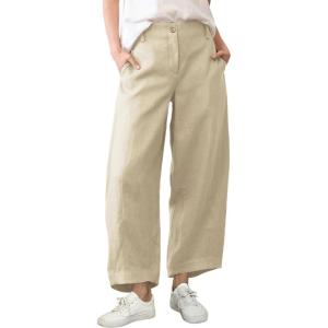 imageTanming Womens Linen Pants Casual Capri Baggy Wide Leg Trousers Palazzo Pants Beach Vacation OutfitsLight Khaki