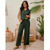 imageTanming Two Piece Sets for Women Sleeveless Half Zip Sweater Vest Wide Leg Pants Sweatsuits Lounge SetArmy Green
