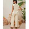imageTanming Two Piece Sets for Women Sleeveless Half Zip Sweater Vest Wide Leg Pants Sweatsuits Lounge SetBeige