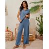 imageTanming Two Piece Sets for Women Sleeveless Half Zip Sweater Vest Wide Leg Pants Sweatsuits Lounge SetBlue