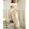 imageTanming Womens 2 Piece Outfits Sweater Set Knit Pullover Tops High Waisted Pants Sweatsuits Lounge SetBeige