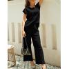 imageTanming Womens 2 Piece Outfits Sweater Set Knit Pullover Tops High Waisted Pants Sweatsuits Lounge SetBlack
