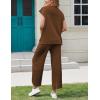 imageTanming Womens 2 Piece Outfits Sweater Set Knit Pullover Tops High Waisted Pants Sweatsuits Lounge SetCoffee
