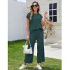 imageTanming Womens 2 Piece Outfits Sweater Set Knit Pullover Tops High Waisted Pants Sweatsuits Lounge SetDark Green