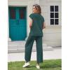 imageTanming Womens 2 Piece Outfits Sweater Set Knit Pullover Tops High Waisted Pants Sweatsuits Lounge SetDark Green