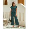 imageTanming Womens 2 Piece Outfits Sweater Set Knit Pullover Tops High Waisted Pants Sweatsuits Lounge SetDark Green