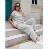 imageTanming Womens 2 Piece Outfits Sweater Set Knit Pullover Tops High Waisted Pants Sweatsuits Lounge SetGrey