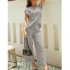 imageTanming Womens 2 Piece Outfits Sweater Set Knit Pullover Tops High Waisted Pants Sweatsuits Lounge SetGrey