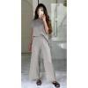 imageTanming Womens 2 Piece Outfits Sweater Set Knit Pullover Tops High Waisted Pants Sweatsuits Lounge SetGrey
