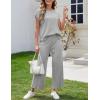 imageTanming Womens 2 Piece Outfits Sweater Set Knit Pullover Tops High Waisted Pants Sweatsuits Lounge SetGrey