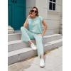 imageTanming Womens 2 Piece Outfits Sweater Set Knit Pullover Tops High Waisted Pants Sweatsuits Lounge SetGrey Green