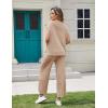 imageTanming Womens 2 Piece Outfits Sweater Set Knit Pullover Tops High Waisted Pants Sweatsuits Lounge SetKhaki