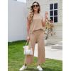 imageTanming Womens 2 Piece Outfits Sweater Set Knit Pullover Tops High Waisted Pants Sweatsuits Lounge SetKhaki