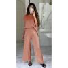imageTanming Womens 2 Piece Outfits Sweater Set Knit Pullover Tops High Waisted Pants Sweatsuits Lounge SetRust