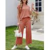 imageTanming Womens 2 Piece Outfits Sweater Set Knit Pullover Tops High Waisted Pants Sweatsuits Lounge SetRust