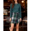 imageTanming Plaid Skirts for Women High Waist Bodycon Pencil Fringe Mini Skirts Fall Winter Wool Wrap SkirtGreen