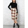 imageTanming Womens Plaid Fringed Midi Skirt A Line Warm Wool Wrap Skirt Fall Winter Tartan DressBrown