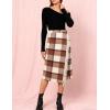 imageTanming Womens Plaid Fringed Midi Skirt A Line Warm Wool Wrap Skirt Fall Winter Tartan DressBrown