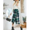 imageTanming Womens Plaid Fringed Midi Skirt A Line Warm Wool Wrap Skirt Fall Winter Tartan DressGreen