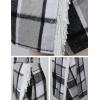 imageTanming Womens Plaid Fringed Midi Skirt A Line Warm Wool Wrap Skirt Fall Winter Tartan DressGrey
