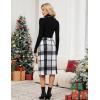 imageTanming Womens Plaid Fringed Midi Skirt A Line Warm Wool Wrap Skirt Fall Winter Tartan DressGrey