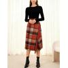 imageTanming Womens Plaid Fringed Midi Skirt A Line Warm Wool Wrap Skirt Fall Winter Tartan DressOrange