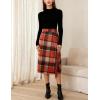 imageTanming Womens Plaid Fringed Midi Skirt A Line Warm Wool Wrap Skirt Fall Winter Tartan DressOrange