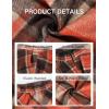 imageTanming Womens Winter Warm Elastic Waist Wool Plaid ALine Pleated Long SkirtPlaid Orange
