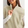 imageTanming Womens Fuzzy Sherpa Fleece Vest Lightweight Cozy Sleeveless Gilet Zip Up Jacket with PocketsBeige