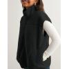 imageTanming Womens Fuzzy Sherpa Fleece Vest Lightweight Cozy Sleeveless Gilet Zip Up Jacket with PocketsBlack