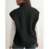 imageTanming Womens Fuzzy Sherpa Fleece Vest Lightweight Cozy Sleeveless Gilet Zip Up Jacket with PocketsBlack